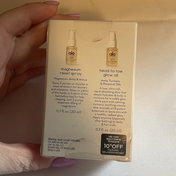 Alo Best Seller Mini Duo Glow System Magnesium Reset Spray & Glow Oil Alo Yoga - Picture 3 of 4